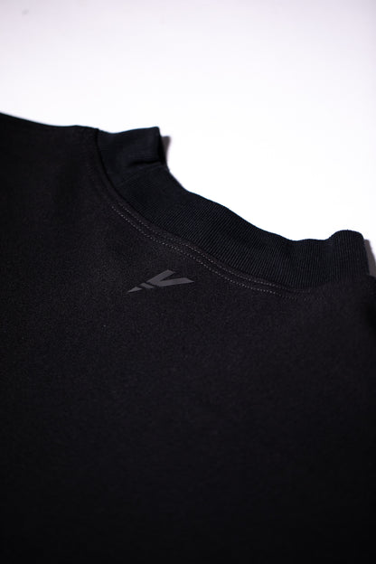 Batwing Oversized Tee back view neck detail by Versant Studios lay flat
