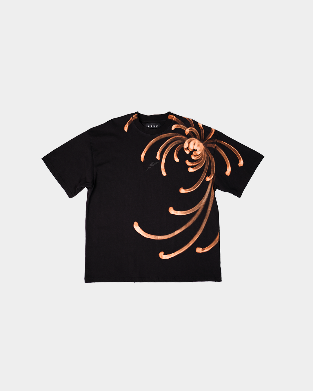 Chrysanthemum Hand Painted T-Shirt front artwork by Yeetuswolf and Versant Studios